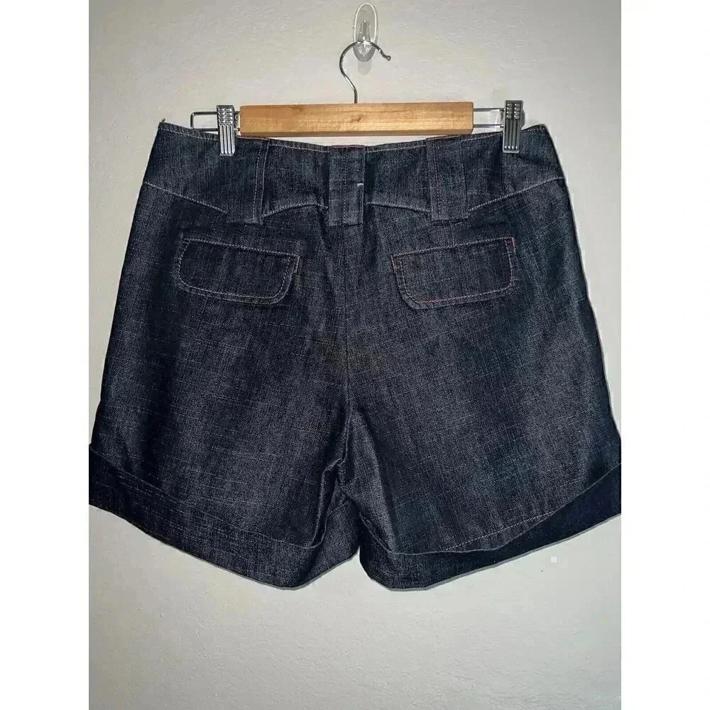 Anthropologie Plus Fours Denim Pleated Shorts Women Size 6 - Picture 5 of 7